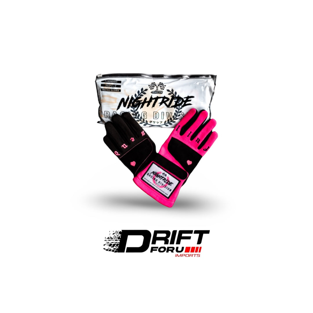 Nightride Racing Gloves – PINK & BLACK