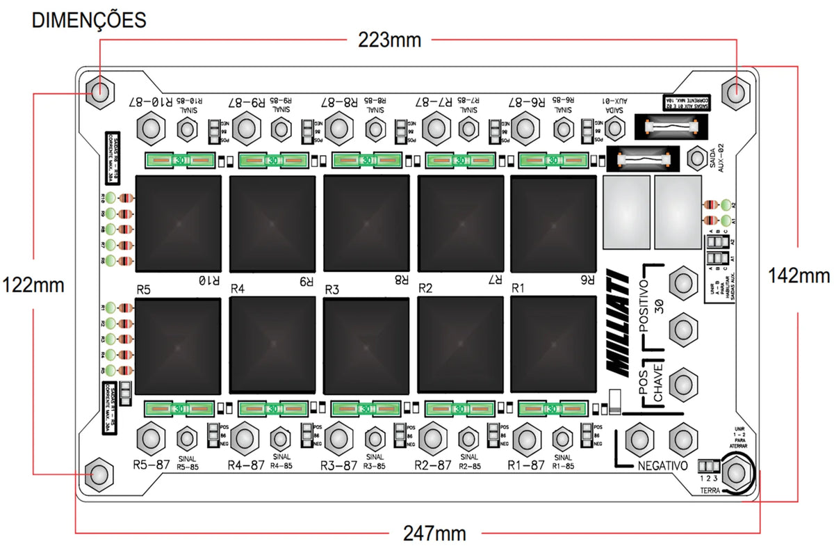 Painel de Relés Milliati PRM-10